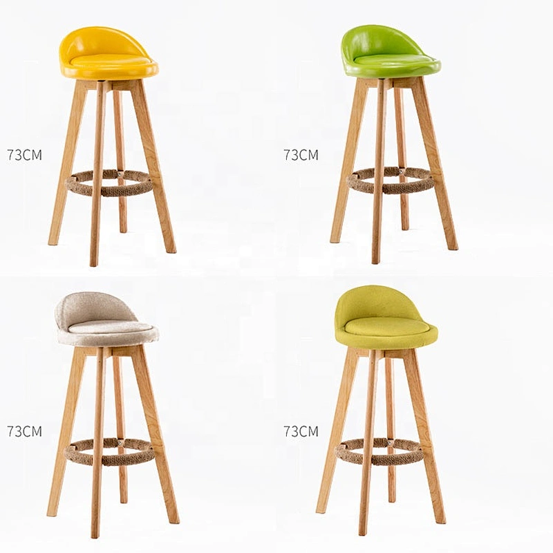 New style wood legs high kitchen island chair bar stool