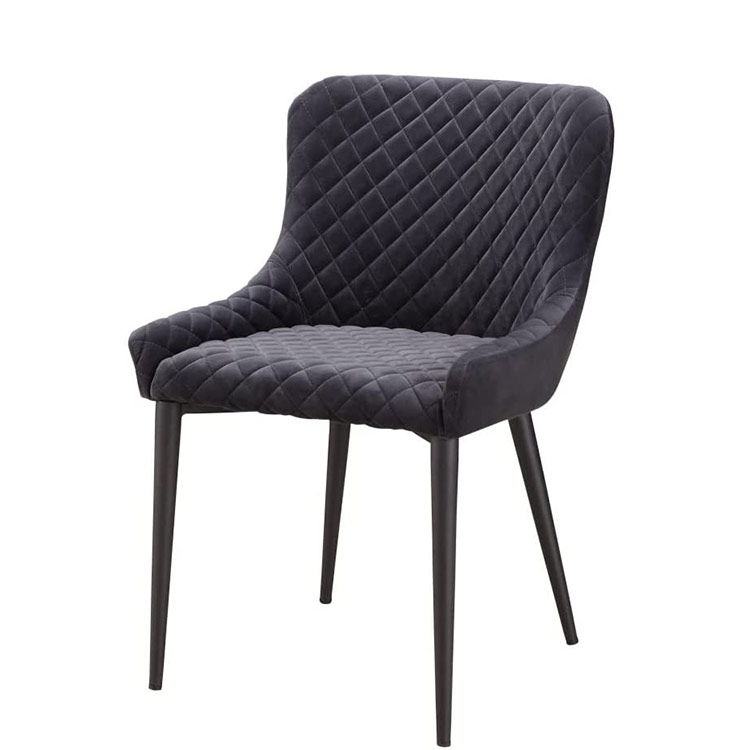 Padded velvet seat with diamond-tufted design modern dining room chair