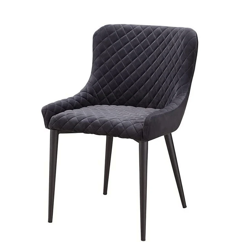 Padded velvet seat with diamond-tufted design modern dining room chair