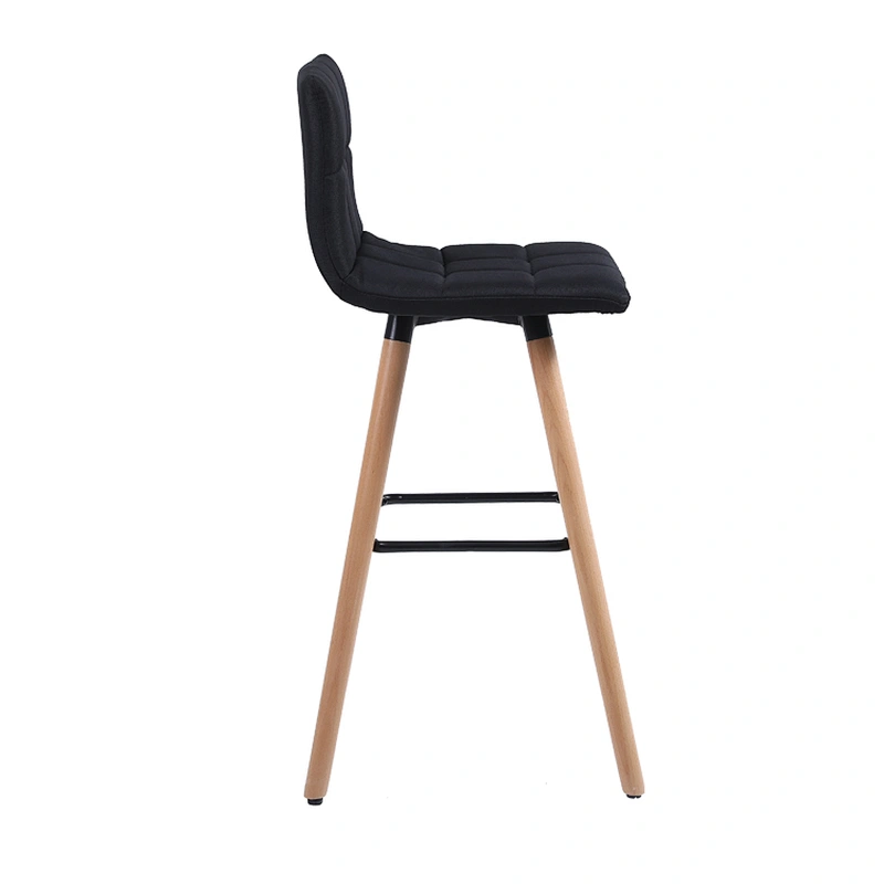 JIEMAX Bar Stool Nordic  Classic High Kitchen Counter Chair Modern Fabric Wooden Swivel Bar Stool With Back