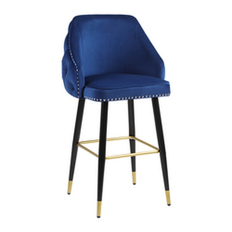 Wholesale hotel metal modern chairs counter height bar stools chair with velvet for sale good quality bar chair