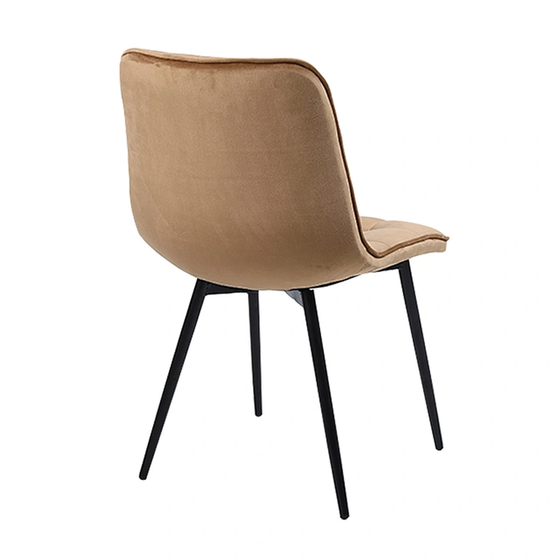 Factory direct sales without assembly modern fabric PU leather chairs dining chairs with metal legs