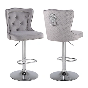 Wholesale Nordic Luxury Modern Breakfast Velvet Bar chairs with chic design