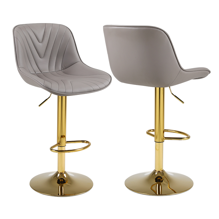 Chic Bar Stool with Sleek Lines and Plush Upholstery