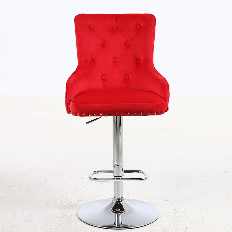Modern luxury velvet kitchen counter tufted bar stool