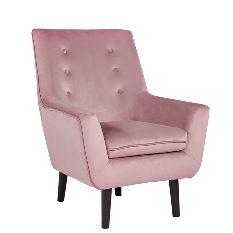 Velvet Tufted strong back and a deep seat modern furniture accent chair