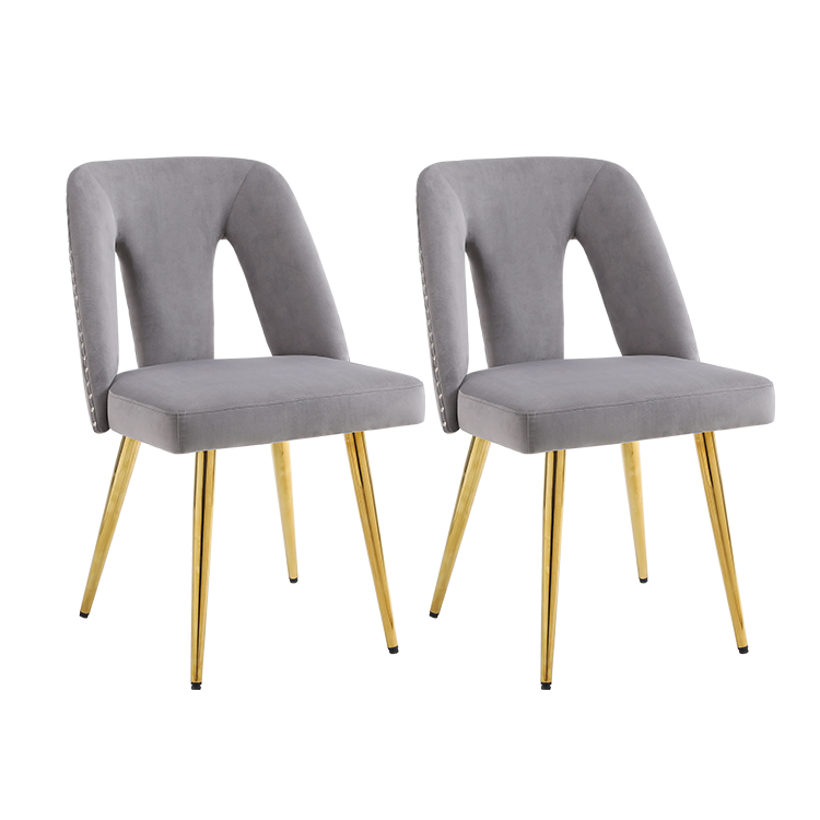 Hotel Restaurant Dining Chairs With Rivet On Back Modern Design Stainless Steel Feet Cover Dining Room Furniture Chairs