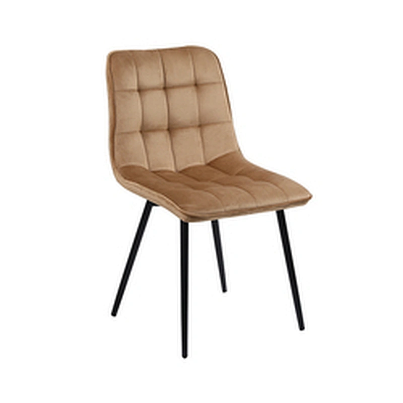 Factory direct sales without assembly modern fabric PU leather chairs dining chairs with metal legs