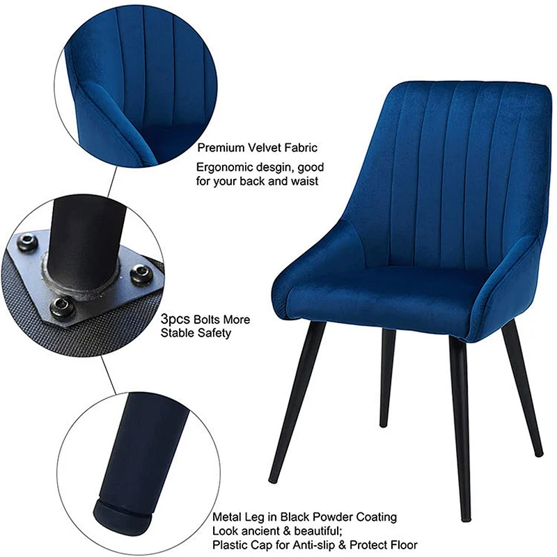 Best price dinning room velvet  luxury fabric dining chair