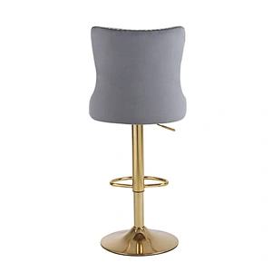 Factory Modern Luxury Tufted Nailed Velvet Swivel adjustable bar stools