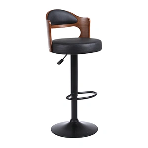 Commercial modern upholstered leather luxury wooden hotel bar stool wood chair
