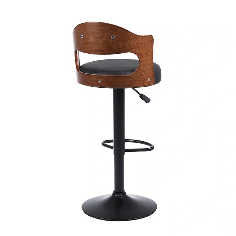 Commercial modern upholstered leather luxury wooden hotel bar stool wood chair