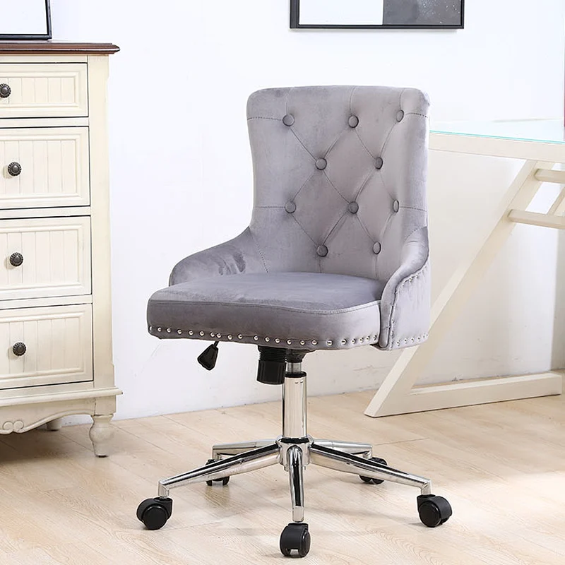 Wholesale Cheap swivel grey fabric arm velvet office chair high back