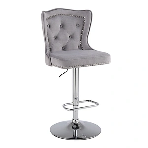 Wholesale Nordic Luxury Modern Breakfast Velvet Bar chairs with chic design