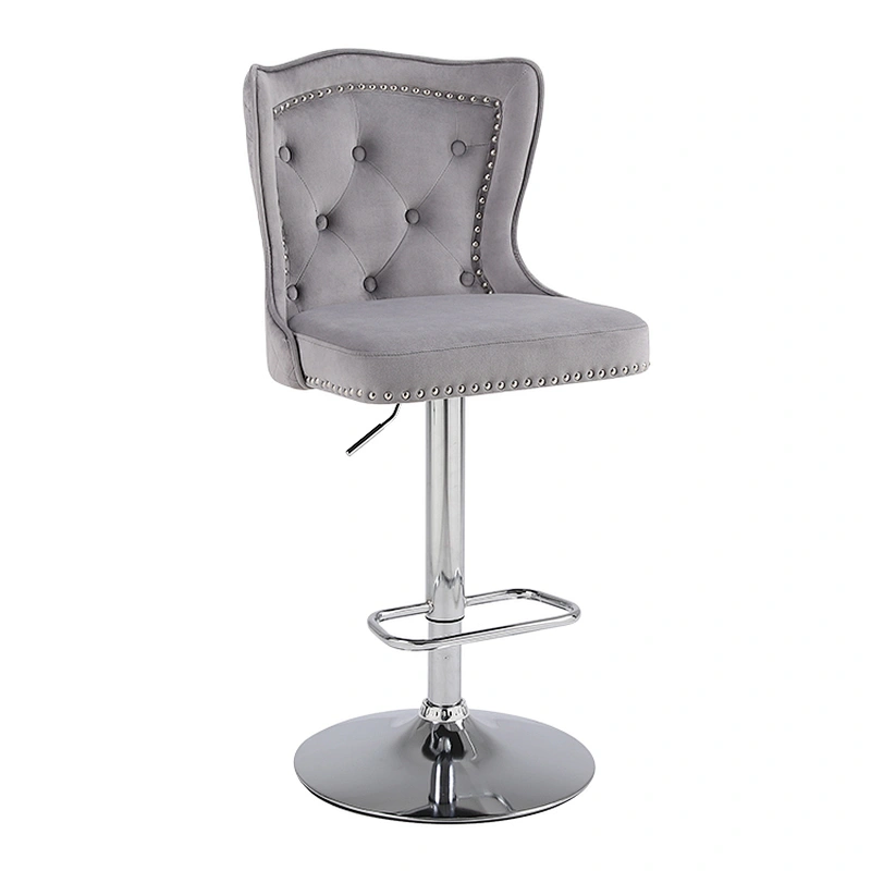 Wholesale Nordic Luxury Modern Breakfast Velvet Bar chairs with chic design