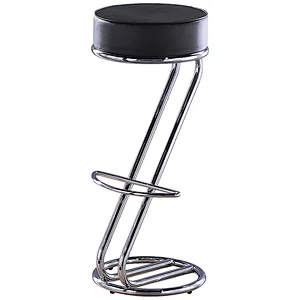 Comfortable upholstered black z shape bar stool