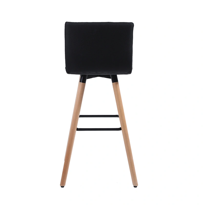 JIEMAX Bar Stool Nordic  Classic High Kitchen Counter Chair Modern Fabric Wooden Swivel Bar Stool With Back