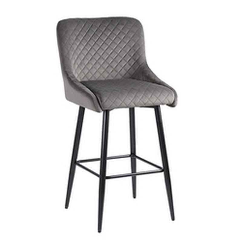 Hot sale metal comfortable bar stool velvet fabric wholesale morden bar chair