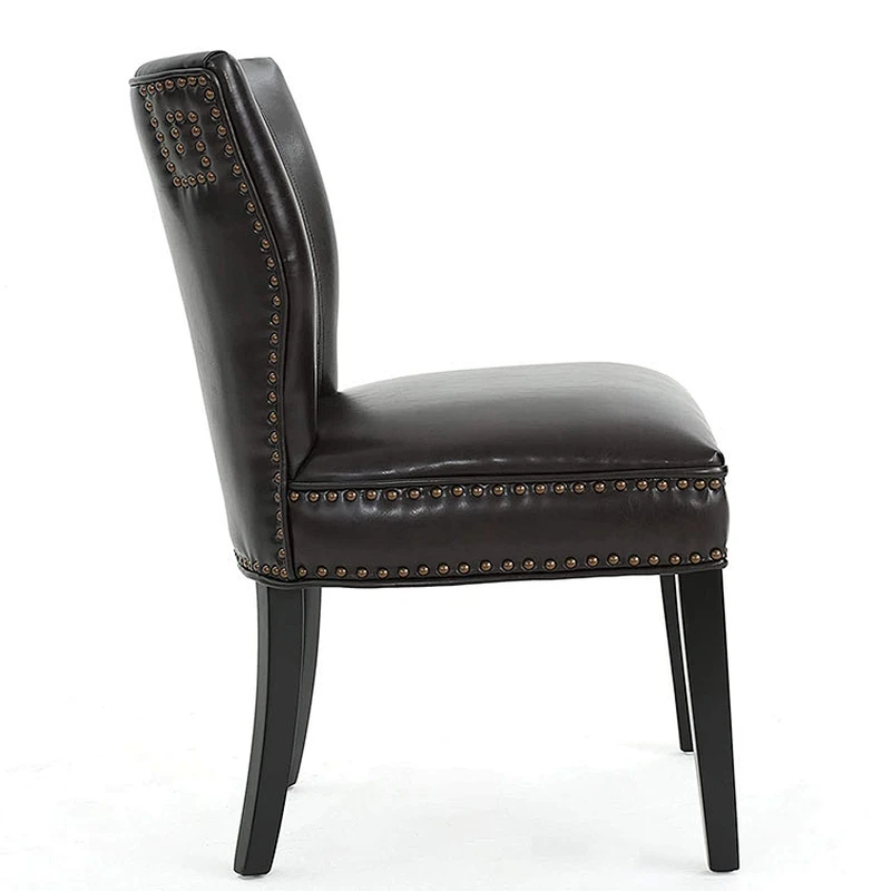 American Style Hotel Furniture Upholstered Vintage Dining Room Chair Leather Accent Dining Chair