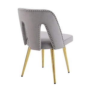 Hotel Restaurant Dining Chairs With Rivet On Back Modern Design Stainless Steel Feet Cover Dining Room Furniture Chairs