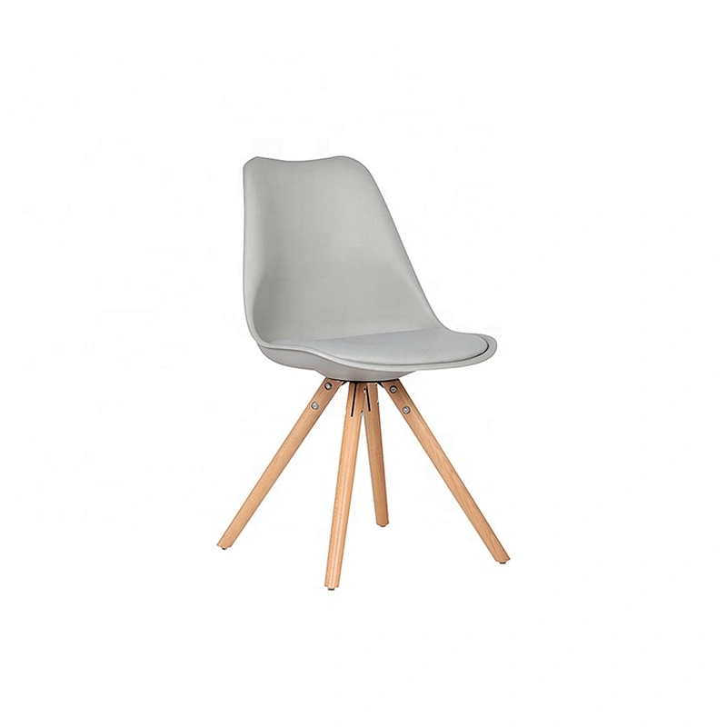 PP Leisure Chair Soft Seat Wooden Legs Dining Room Balcony Chair