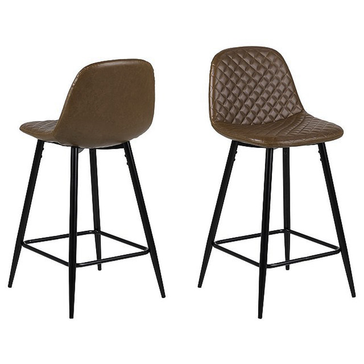 Velvet Bar Counter Stool Home Modern Minimalist Casual Cafe Furniture Gold Metal High Bar Chairs for Bar Table Sale Purple