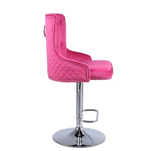 Knocker back furniture factory wholesale upholstered velvet bar chairs