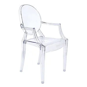 Furniture Modern Acrylic Stacking Arm Chair in Clear for hotel