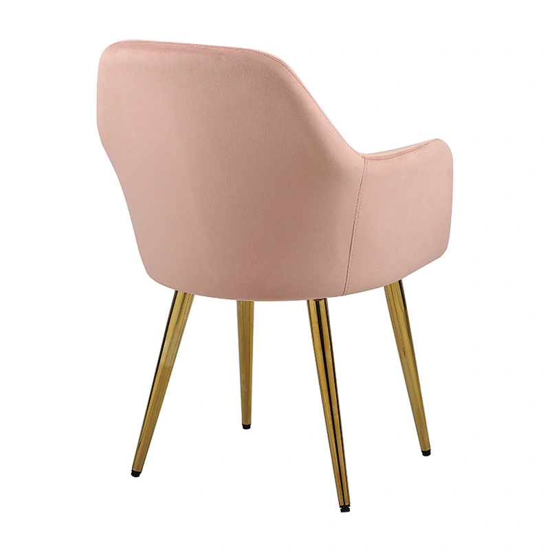 Restaurant Furniture Coffee Table Home Dining Room Modern Metal Cafe Pink Velvet Chair