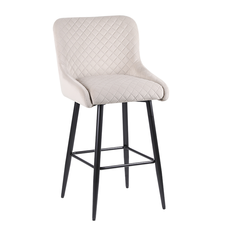Hot sale metal comfortable bar stool velvet fabric wholesale morden bar chair