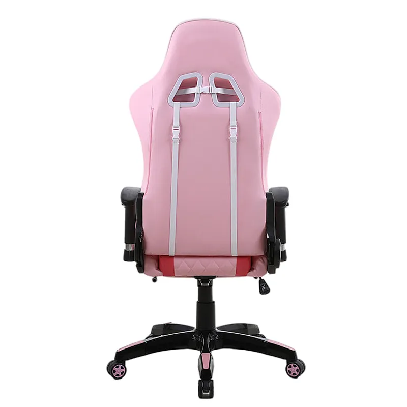 Leather custom logo adult big pink lady ergonomic gaming chair