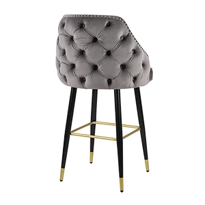 Wholesale hotel metal modern chairs counter height bar stools chair with velvet for sale good quality bar chair