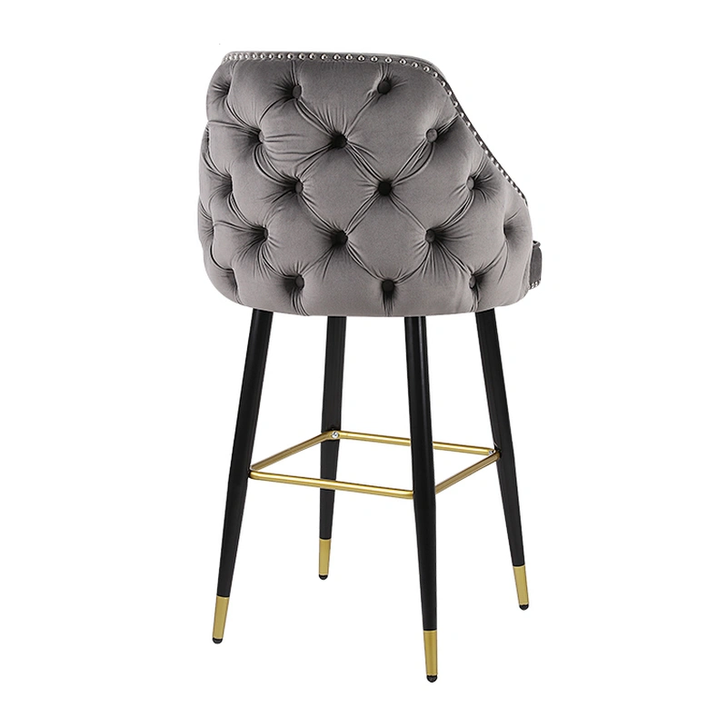 Wholesale hotel metal modern chairs counter height bar stools chair with velvet for sale good quality bar chair
