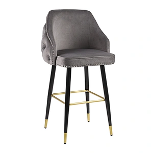 Wholesale hotel metal modern chairs counter height bar stools chair with velvet for sale good quality bar chair