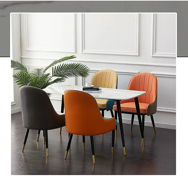 Sale event furniture french upholstered nordic velvet dining room chairs modern leather
