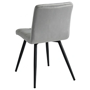 Grey velvet fabric hot selling new design with metal iron black power coating dinning chair leisure chair