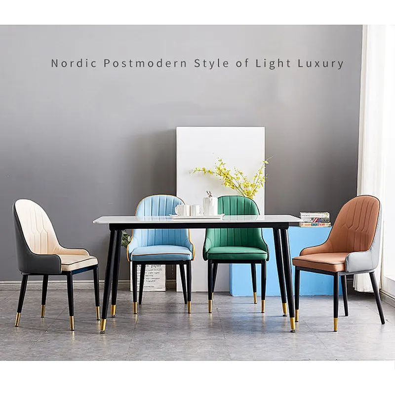Sale event furniture french upholstered nordic velvet dining room chairs modern leather