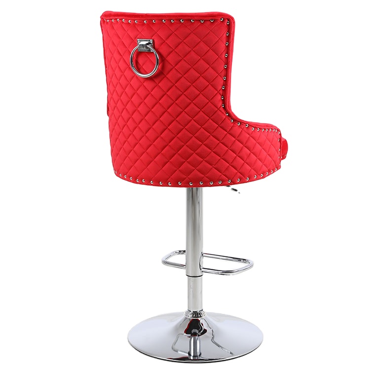 Modern luxury velvet kitchen counter tufted bar stool