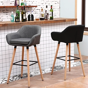 Luxury Modern Nordic style new Design Restaurant Kitchen Cheap High Chair Fabric Cover bar stool with back