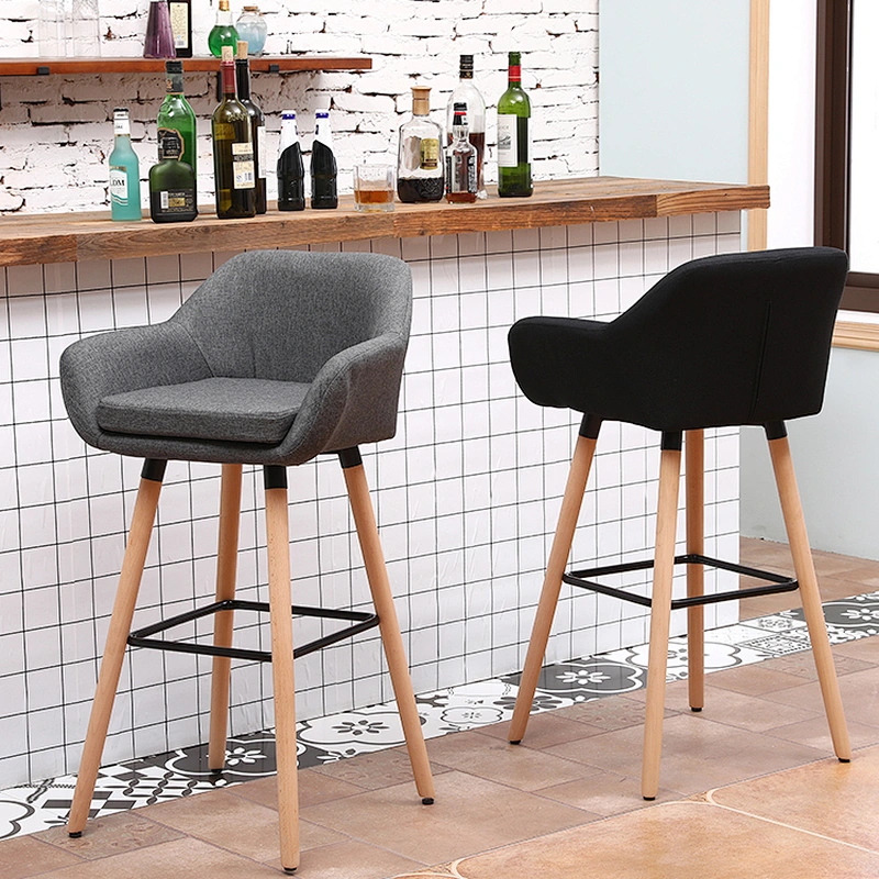 Luxury Modern Nordic style new Design Restaurant Kitchen Cheap High Chair Fabric Cover bar stool with back