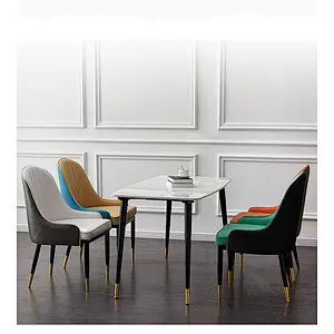 Sale event furniture french upholstered nordic velvet dining room chairs modern leather