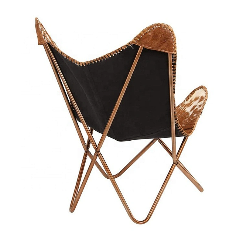 Butterfly Milk Color Chair Indoor and Outdoor Waterproof Leisure Chair Metal With Golden Metal Base