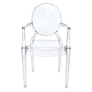 Furniture Modern Acrylic Stacking Arm Chair in Clear for hotel