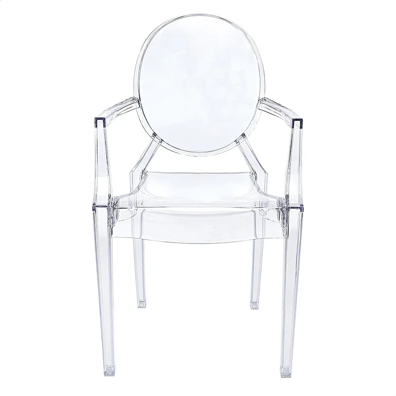 Furniture Modern Acrylic Stacking Arm Chair in Clear for hotel