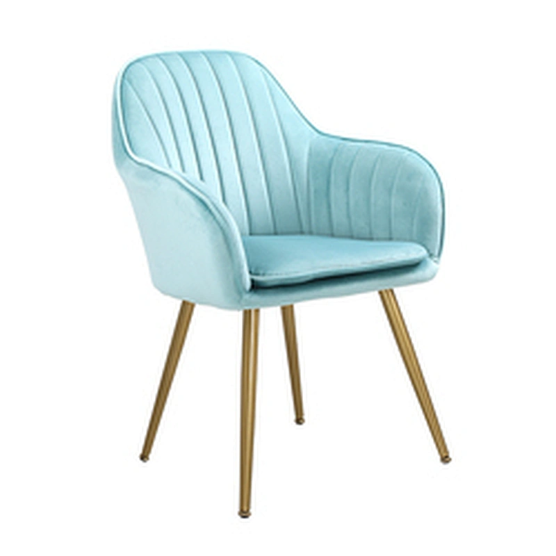 Luxury Design Fabric Modern Pink Velvet Accent Dining Chairs living room bedroom chairs With Golden Legs