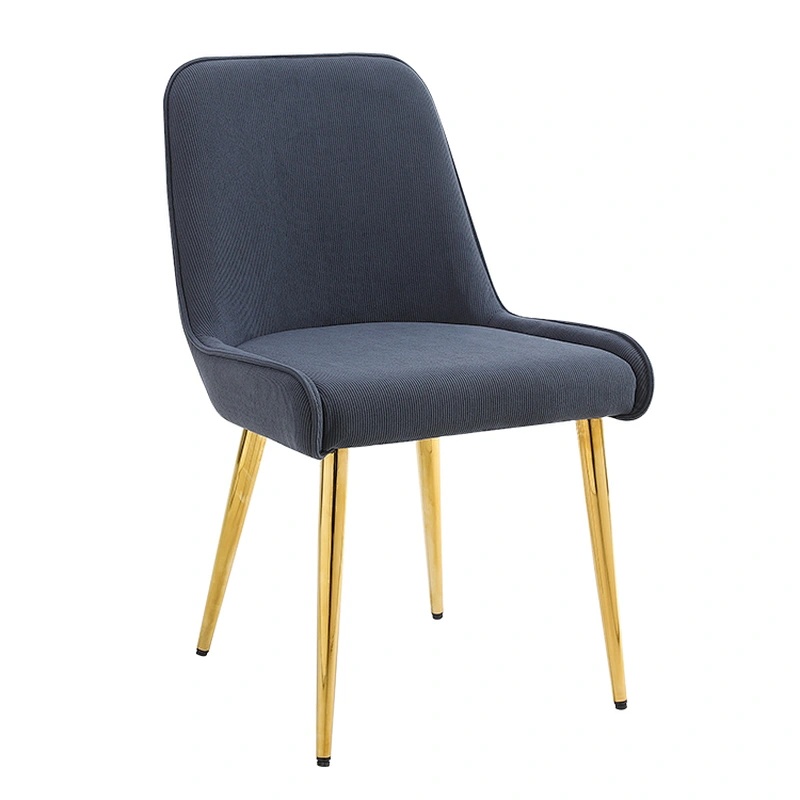 Modern Design Luxury European Upholstered Dining Room Chairs Blue Velvet Dining Chairs With Gold Legs