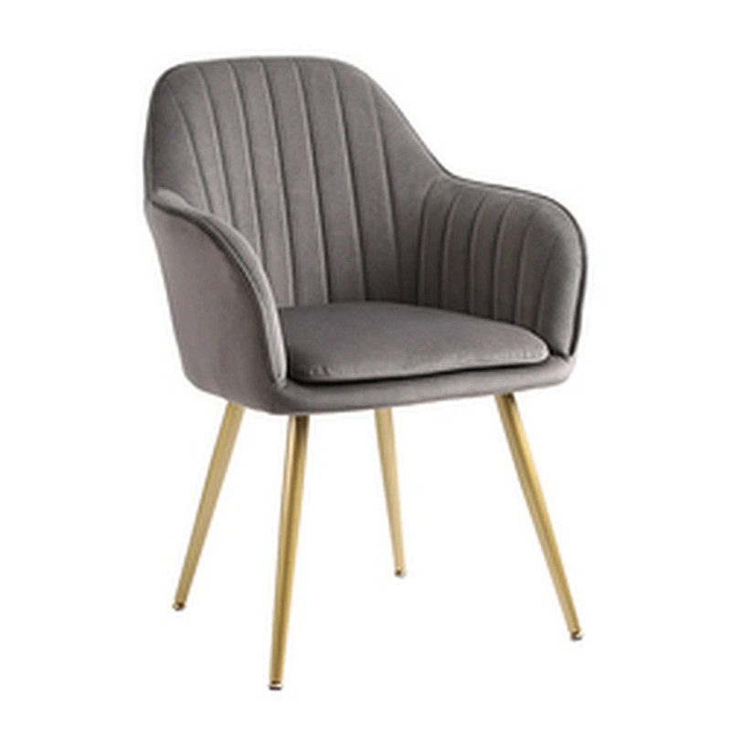 Luxury Design Fabric Modern Pink Velvet Accent Dining Chairs living room bedroom chairs With Golden Legs
