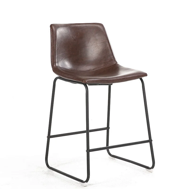Wholesale Dining Chairs Modern Metal Design PU Leather High Bar Stool