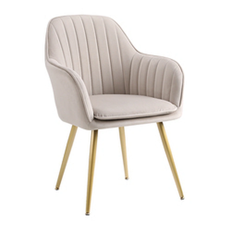 Luxury Design Fabric Modern Pink Velvet Accent Dining Chairs living room bedroom chairs With Golden Legs