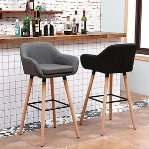 Luxury Modern Nordic style new Design Restaurant Kitchen Cheap High Chair Fabric Cover bar stool with back